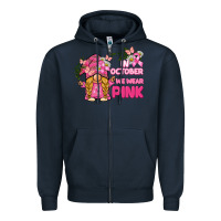 Navy in october we wear pink gnome Zipper Hoodie - BarkalooDesign