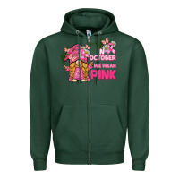 Sports Green in october we wear pink gnome Zipper Hoodie - BarkalooDesign