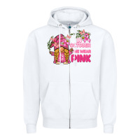 White in october we wear pink gnome Zipper Hoodie - BarkalooDesign