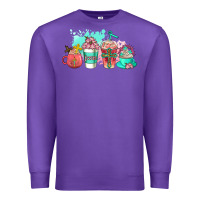 Purple religious coffee cups Premium Sweatshirt - AdoDesignShop