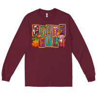 Burgundy Grateful Thanksgiving Long Sleeve Tee - FaDigitalArtStudio