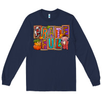 Navy Grateful Thanksgiving Long Sleeve Tee - FaDigitalArtStudio
