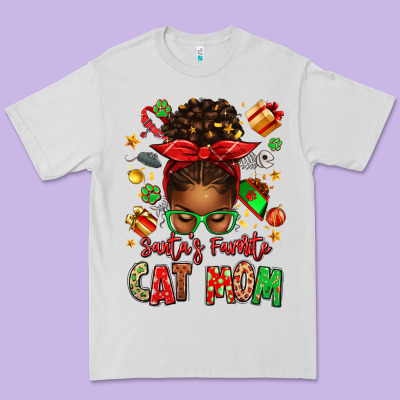 Santas Favorite Cat Mom Premium Tee Designed By Texasbilliewilder
