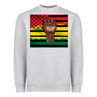 Heather Grey Juneteenth American flag Heavyweight Sweatshirt - Artiststas