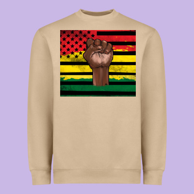 Juneteenth American Flag Heavyweight Sweatshirt Designed By Artiststas