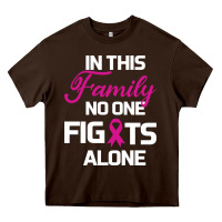 Chocolate Brown In This Family No One Fights Alone Cancer Survivor Heavy Core Tee - Bettercallsaul