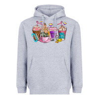 Heather Grey nail art  coffee cups Heavyweight Hoodie - AdoDesignShop