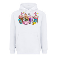White nail art  coffee cups Heavyweight Hoodie - AdoDesignShop