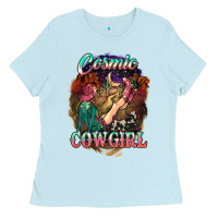 Baby Blue Cosmic Cowgirl Ladies Tee - HowdyJamesFarm