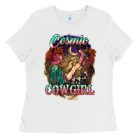 White Cosmic Cowgirl Ladies Tee - HowdyJamesFarm