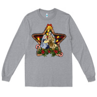 Heather Grey christmas baby jesus oh holly night Long Sleeve Tee - RanaPortraitStore