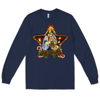 Navy christmas baby jesus oh holly night Long Sleeve Tee - RanaPortraitStore