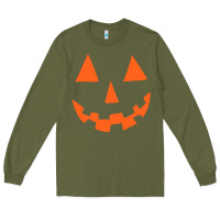 Army Green Halloween Pumpkin Face Gift Creepy Spooky Horror Long Sleeve Tee - maiPhamDesign