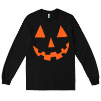 Black Halloween Pumpkin Face Gift Creepy Spooky Horror Long Sleeve Tee - maiPhamDesign