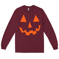 Burgundy Halloween Pumpkin Face Gift Creepy Spooky Horror Long Sleeve Tee - maiPhamDesign