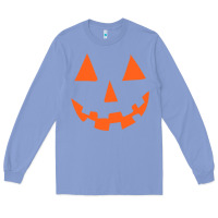 Colony Blue Halloween Pumpkin Face Gift Creepy Spooky Horror Long Sleeve Tee - maiPhamDesign