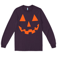 Plum Halloween Pumpkin Face Gift Creepy Spooky Horror Long Sleeve Tee - maiPhamDesign