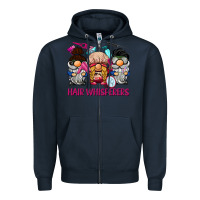 Navy hair whisperers Zipper Hoodie - BarkalooDesign