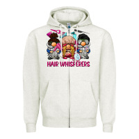 Oatmeal Heather hair whisperers Zipper Hoodie - BarkalooDesign