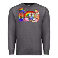 Charcoal Heather pride coffee cups Premium Sweatshirt - AdoDesignShop