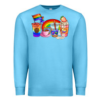 Ocean Blue pride coffee cups Premium Sweatshirt - AdoDesignShop