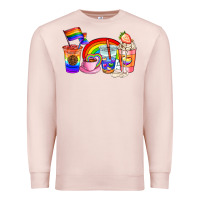 Pale Pink pride coffee cups Premium Sweatshirt - AdoDesignShop