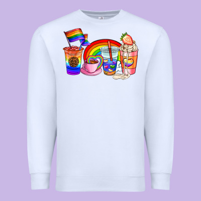 Pride Coffee Cups Premium Sweatshirt Designed By Adodesignshop