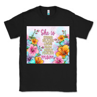 Black she is mom with flowers Classic Tee - TumblerDesignByShophia