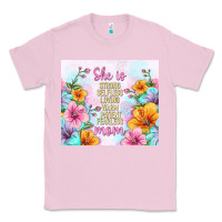 Bubblegum Pink she is mom with flowers Classic Tee - TumblerDesignByShophia
