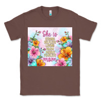 Chestnut she is mom with flowers Classic Tee - TumblerDesignByShophia