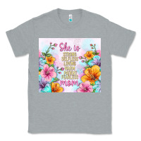 Heather Grey she is mom with flowers Classic Tee - TumblerDesignByShophia