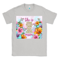Moon Dust she is mom with flowers Classic Tee - TumblerDesignByShophia