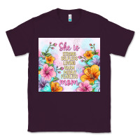 Plum she is mom with flowers Classic Tee - TumblerDesignByShophia