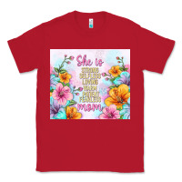 Red she is mom with flowers Classic Tee - TumblerDesignByShophia