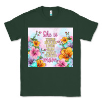 Sports Green she is mom with flowers Classic Tee - TumblerDesignByShophia