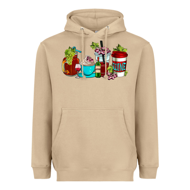 Wine Coffee Cups Heavyweight Hoodie by AdoDesignShop | Teevron