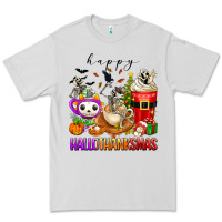 Dove Grey happy hallothanksmas skeleton coffee cups Premium Tee - texasbilliewilder