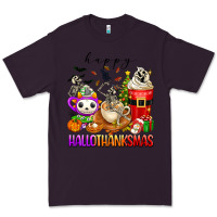 Plum happy hallothanksmas skeleton coffee cups Premium Tee - texasbilliewilder