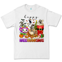 White happy hallothanksmas skeleton coffee cups Premium Tee - texasbilliewilder