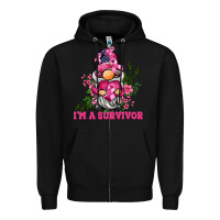 Black i'm a survivor gnome Zipper Hoodie - BarkalooDesign
