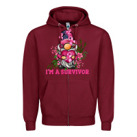 Burgundy i'm a survivor gnome Zipper Hoodie - BarkalooDesign