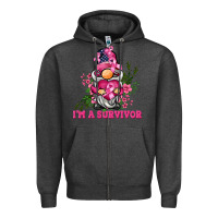 Charcoal Heather i'm a survivor gnome Zipper Hoodie - BarkalooDesign
