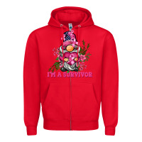 Red i'm a survivor gnome Zipper Hoodie - BarkalooDesign