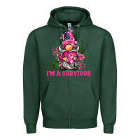 Sports Green i'm a survivor gnome Zipper Hoodie - BarkalooDesign