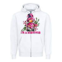 White i'm a survivor gnome Zipper Hoodie - BarkalooDesign