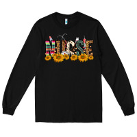 Black Western Nurse Sunflower Long Sleeve Tee - FaDigitalArtStudio