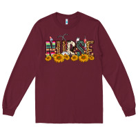 Burgundy Western Nurse Sunflower Long Sleeve Tee - FaDigitalArtStudio