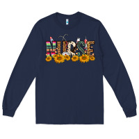 Navy Western Nurse Sunflower Long Sleeve Tee - FaDigitalArtStudio