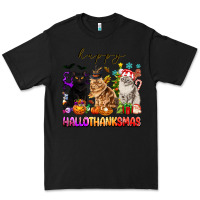 Black happy hallothanksmas cats Premium Tee - texasbilliewilder