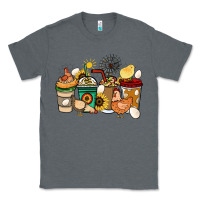 Charcoal Heather Chicken coffee cups Classic Tee - HowdyJamesFarm
